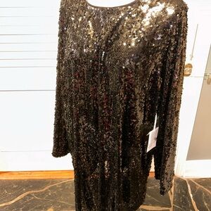 LC Lauren Conrad Shimmering Black Sequin Dress